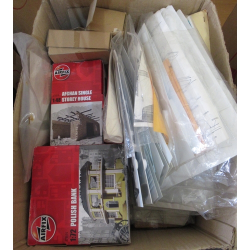 161 - Three boxes containing a large quantity of various unbuilt model aircraft kits including Airfix, Rev... 