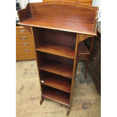 1624 - Early 20th Century mahogany Arts and Crafts open narrow bookcase with open shelves, 61 x 19 x 120cm ... 