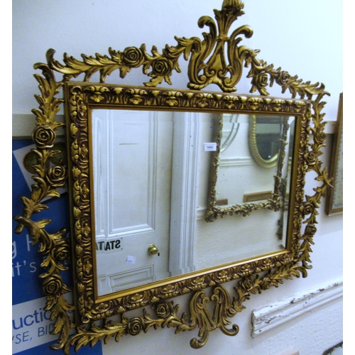 1643 - Early 20th Century gilded composition wall mirror, 92cm high x 97cm wide