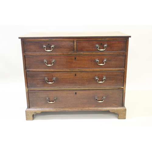 1692 - George III mahogany chest with two short and three long drawers on bracket feet, 78cm high x 94cm wi... 