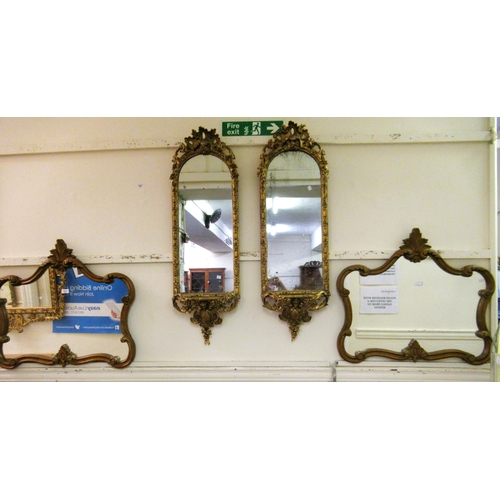 1701 - Pair of ornate gilt framed mirrors, 79 x 71cm