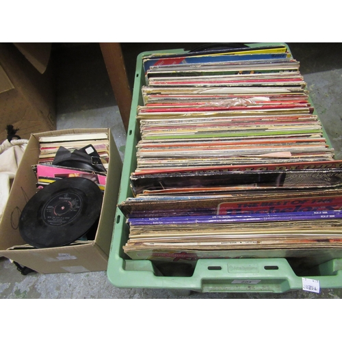 204 - Box containing a large collection of various 70's and 80's LP's and a small quantity of various 45rp... 