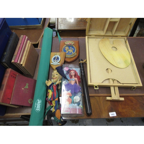 238 - Quantity of Jacques canes, boxed Disney princess, a puppet, travelling artist's box with integral ea... 