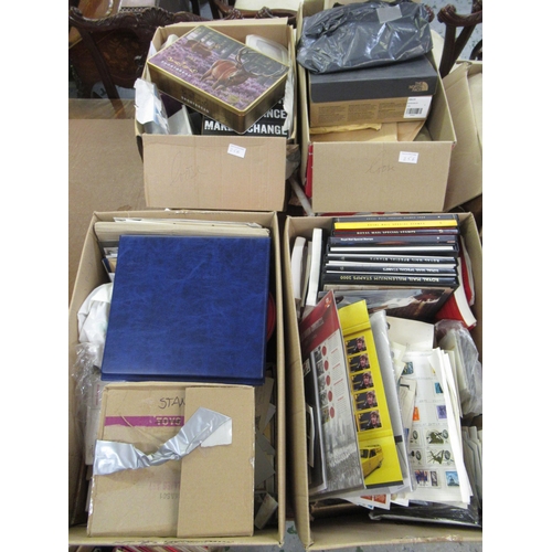 256 - Large quantity of loose stamps, empty albums and postal related books