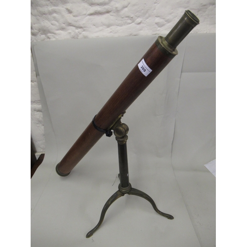 269 - 19th Century mahogany and brass mounted telescope, signed Adams, London, the 75cm mahogany barrel wi... 