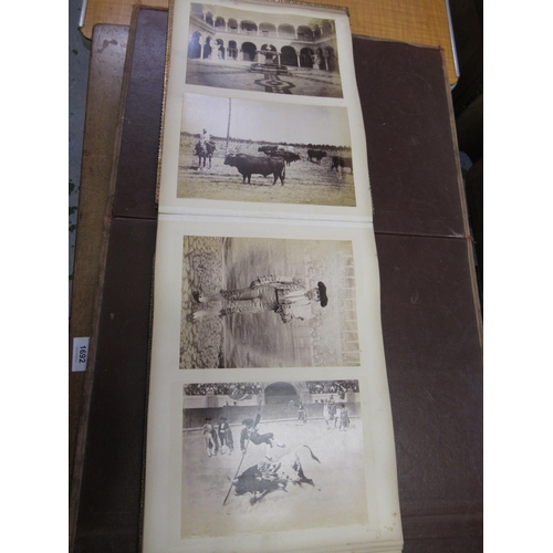 349 - Late 19th Century album of Spanish photographs including bull fighting