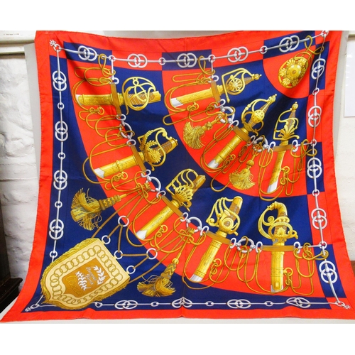 77 - Hermes, Paris, ' Cliquetis ' silk scarf by Julia Abadie, 90cm square