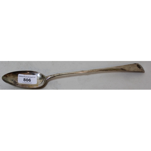 London silver basting spoon, makers mark CH dated 1789