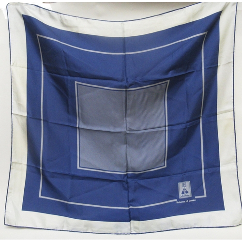 81 - Burberrys of London, navy blue silk scarf, 76cm square