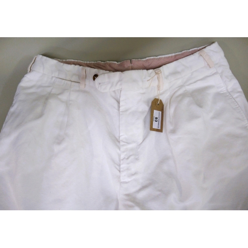 93 - Pair of gentleman's Loro Piana Italian white linen trousers, size 56