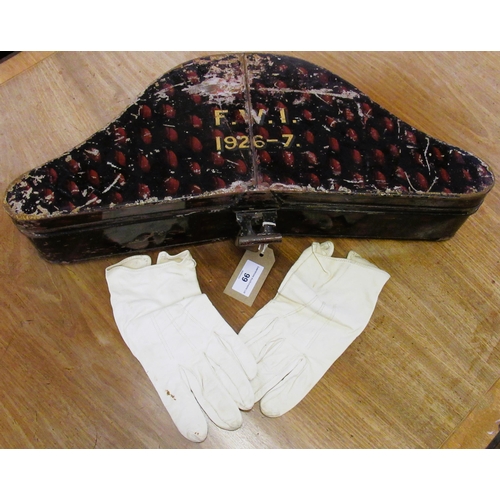 99 - Alderman's bicorn ceremonial hat and gloves, together with an original hat box marked FWI 1926-27