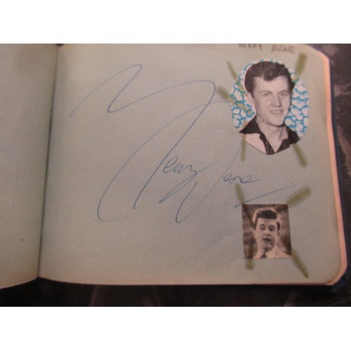 344 - Mid 20th Century autograph album containing various signatures including The Everly Brothers and Bud... 
