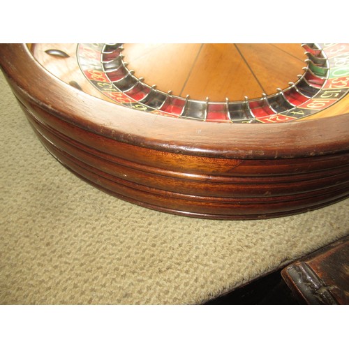 260 - Mid 20th Century full size roulette wheel with satinwood and chrome fitted interior, inscribed A.B.P... 