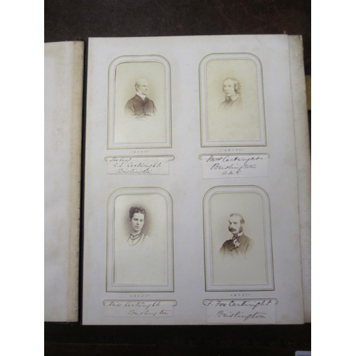 284 - 19th Century photograph album containing a collection of various photographs, the inner cover having... 