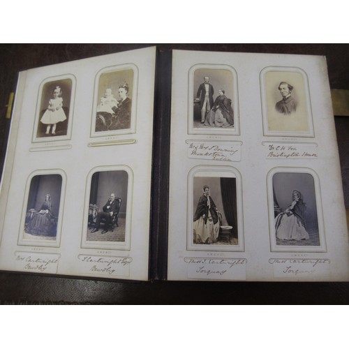 284 - 19th Century photograph album containing a collection of various photographs, the inner cover having... 