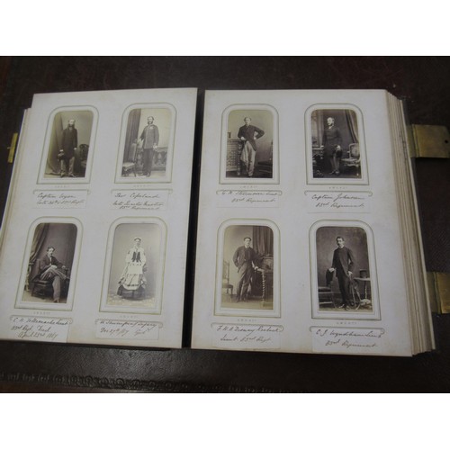 284 - 19th Century photograph album containing a collection of various photographs, the inner cover having... 