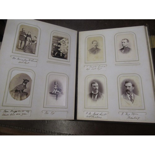 284 - 19th Century photograph album containing a collection of various photographs, the inner cover having... 