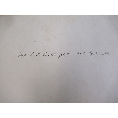 287 - Large 19th Century scrapbook inscribed to the front cover ' George E.J. Cartwright, 83rd Regiment ' ... 