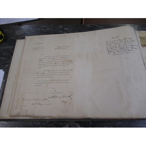 287 - Large 19th Century scrapbook inscribed to the front cover ' George E.J. Cartwright, 83rd Regiment ' ... 