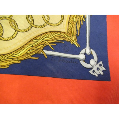 77 - Hermes, Paris, ' Cliquetis ' silk scarf by Julia Abadie, 90cm square