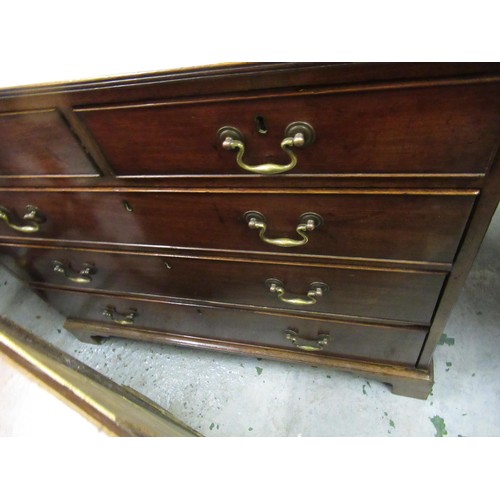 1692 - George III mahogany chest with two short and three long drawers on bracket feet, 78cm high x 94cm wi... 