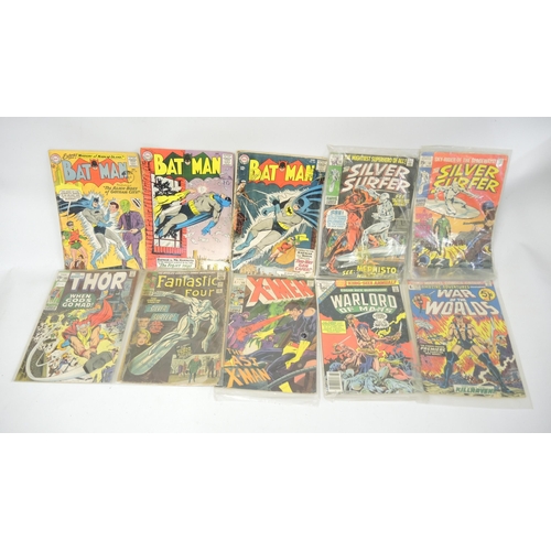 121 - Three US issue Batman comics, together with two others ' The Silver Surfer ' and ' Fantastic Four ' ... 