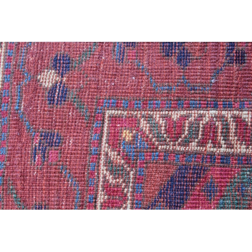 13 - Modern Qashqai carpet with a pole medallion and all-over stylised floral design on a blue ground wit... 