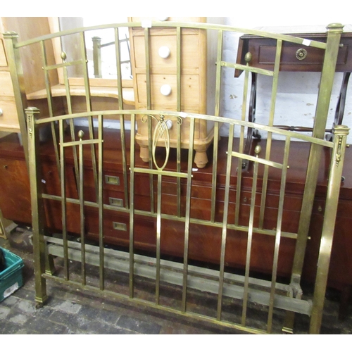 1599 - Edwardian brass double bedstead, 135cm wide