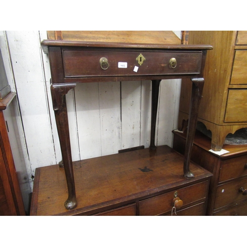 1602 - 19th Century mahogany side table in George II style, with a single frieze drawer raised on turned su... 