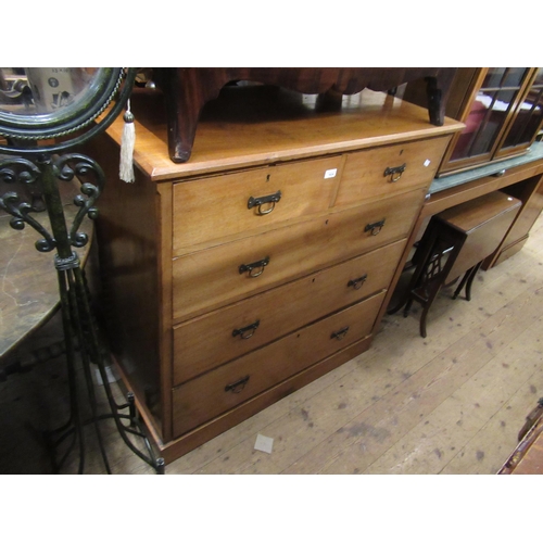 1634 - Late 19th Century walnut chest of two short and three long drawers with brass handles above a plinth... 