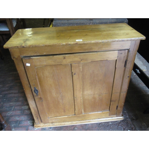 1641 - Small 19th Century pine cupboard with single door, 84cm high x 88cm wide x 34cm deep