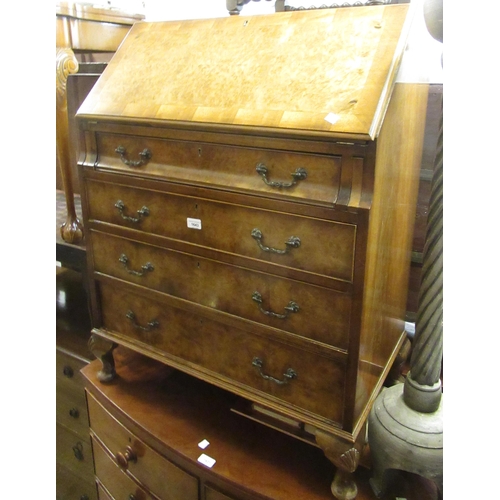 1643 - Mid 20th Century walnut bureau with a fall front above graduated drawers, 101cm high x 80cm wide x 4... 