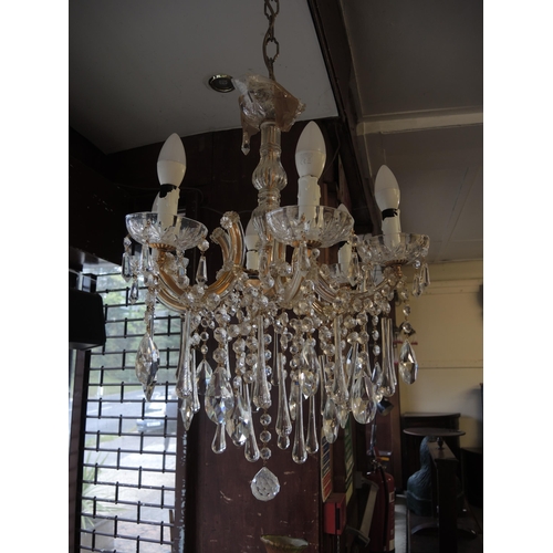 1659 - Late 20th Century six branch Venetian style glass chandelier