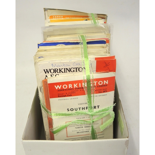 231 - Box containing a large quantity of various Workington AFC home football programmes and a quantity of... 