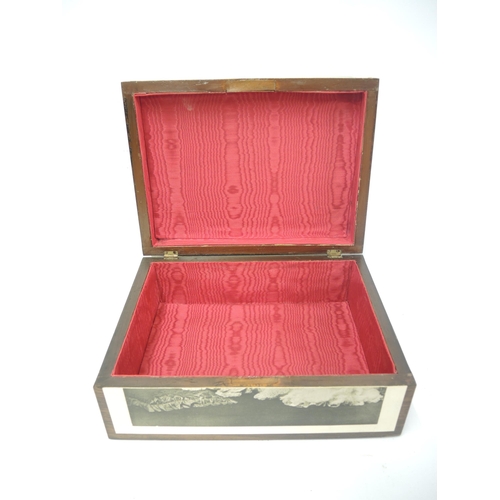 289 - 19th Century box mounted with a black and white print possibly of Ellen Terry