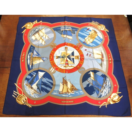 58 - Hermes ' Belles Amures ' silk scarf, in original box