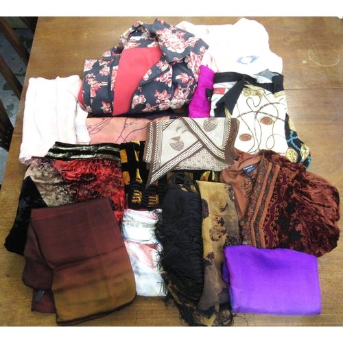 63 - Box containing a quantity of various ladies vintage clothing including a Mary Quant scarf