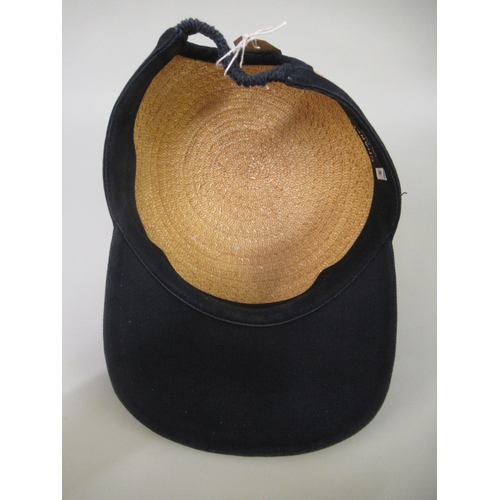 66 - Chanel, straw and black linen baseball cap, size M, in original dust bag