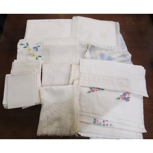 75 - Small quantity of various table linen and crochet work etc.