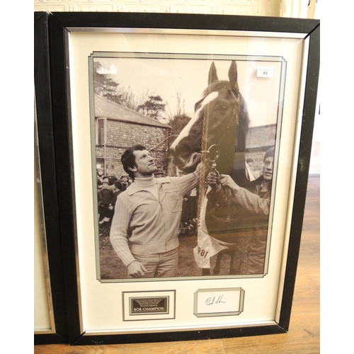 93 - Two sportsman photographs with autographs, Bob Champion and Mike Brearley