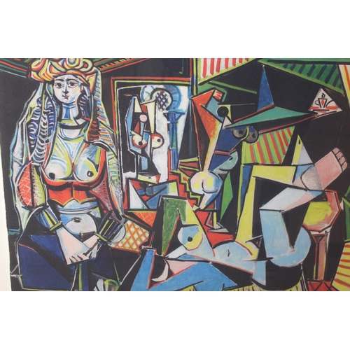 After Pablo Picasso, Limited Edition colour print on silk by Chelsea Green Editions, ' Les Femmes d' Alger (Version 0) ', No. 39 from an edition of 85 copies, signed by the master printer, together with the certificate of authenticity etc., 45 x 50cm approximately, in a silvered frame
