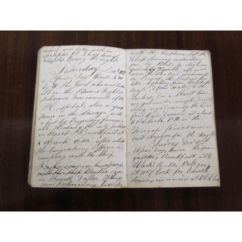 110 - Handwritten ship's log by Edmund Wickes for the ship, Strathfieldsaye, bound for Port Philip from th... 