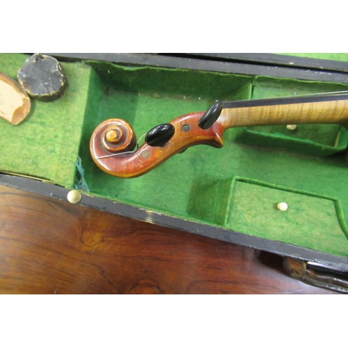 216 - Violin labelled Regit Rubus, St. Petersburg, the 35.5cm back and top with unusual rolled edges, in a... 