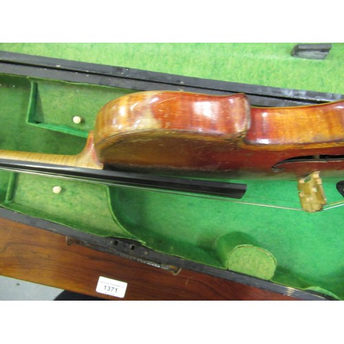 216 - Violin labelled Regit Rubus, St. Petersburg, the 35.5cm back and top with unusual rolled edges, in a... 