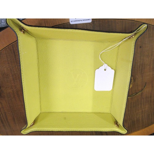 296 - Louis Vuitton yellow leather desk tray