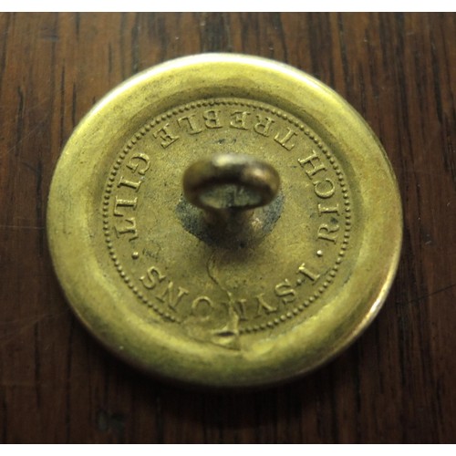 140 - Wooden box containing a collection of various military cap badges, buttons and bars and two medals f... 