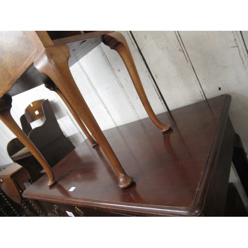 1602 - 19th Century mahogany side table in George II style, with a single frieze drawer raised on turned su... 