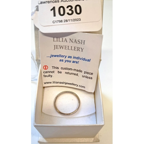 1030 - 18ct White gold halo wedding band by Lilia Nash, in original box