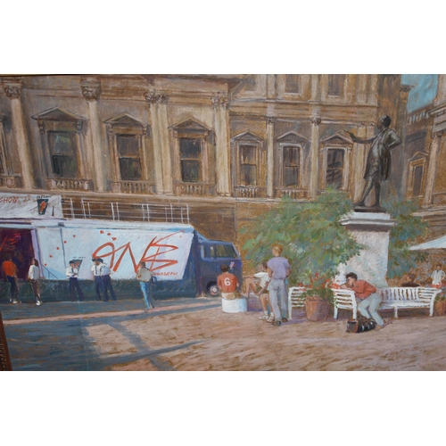 1245 - Patricia Tucker, oil on board, ' Radio One at The Royal Academy ', 40 x 58cm, Royal Academy Summer E... 