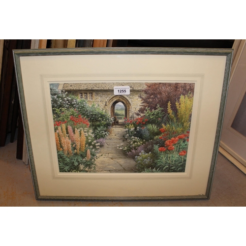 1255 - Colin Newman watercolour, 'The Priest House, Muchelney', labelled verso, 25 x 34cm, framed